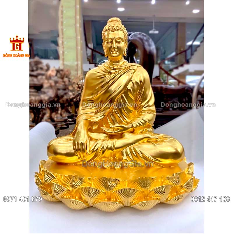 Tượng Đức Phật Thích Ca Mâu Ni bằng đồng mạ vàng 24K được chế tác tinh xảo